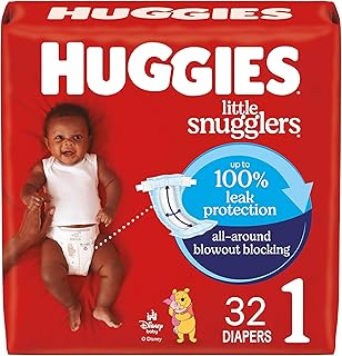 Size 1 Diapers, Little Snugglers Baby Diapers, Size 1 (8-14 lbs), 32 Count, Packaging May Vary
