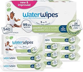 Sponsored Ad - Sensitive+ Baby & Toddler Wipes, 3-In-1 Cleans, Cares, Protects, 99.9% Water, Textured Clean, Unscented & Hypoallergenic, 540 Count (Pack of 9)