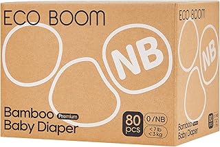 Sponsored Ad - Preemie Diapers, Viscose from Bamboo Diapers, Natural Soft Disposable Nappies for Infant, Size 0 Suitable for up to 7 lbs (Newborn - 80 Count)