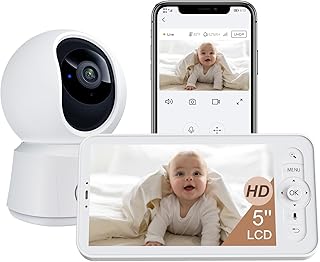 Sponsored Ad - WiFi Baby Camera Monitor B2 Kit 2025 Upgraded, 5-inch Wireless Display, Smartphone App, Encrypted Connection, Lullaby, Super Night Vision, Auto Tracking, Temp Sensor, Support Local Stor