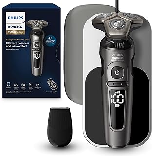 Philips Norelco S9000 Prestige Electric Shaver with Qi-Charger, Precision Trimmer and Premium Case, SP9872/86