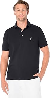 Men's Short Sleeve Solid Stretch Cotton Pique Polo Shirt