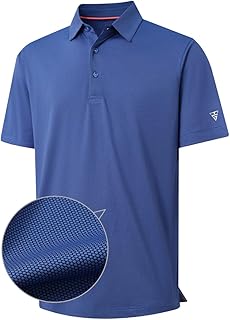 Sponsored Ad - Golf Shirts for Men Dry fit Sports Jacquard Lightweight Performance Texture Short Sleeve Collared Polo Shirts