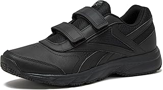 Men's N Cushion Black Non Slip Work, Hook and Loop Walking Shoes