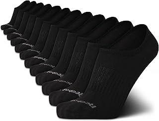 Mens No Show Socks - 12 Pack Breathable Cushioned Athletic Performance Low Cut Socks for Men (Sizes: 6-12.5)