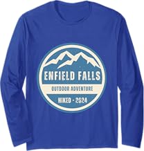 Mountain Adventure Design: Hiking & Camping in Enfield Falls Long Sleeve T-Shirt