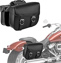 Sponsored Ad - Nomad Leather Motorcycle Saddlebags Large Quick-Easy Universal Fit Throw Over Saddle Bags Cruiser Biker Side Bags (Black)