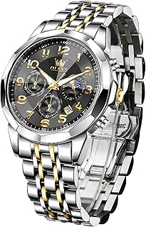 Sponsored Ad - Mens Watches Large Face Watch for Men Casual Stainless Steel Diamond Analog Quartz Waterproof Date Dress Men's Wrist Watch…