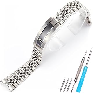20mm Solid Stainless Steel Compatible with Rolex Jubilee with Oyster Clasp Watchbands Curved Interface Bracelet Fine Tuned Watch Buckle