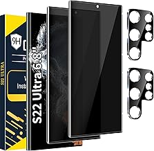 Sponsored Ad - [2+2 Pack] Galaxy S22 Ultra Privacy Screen Protector, 9H Tempered Glass, Ultrasonic Fingerprint Support, 3D Curved, HD Clear Anti-Spy Film for Samsung S22 Ultra 5G Glass Screen Protecto