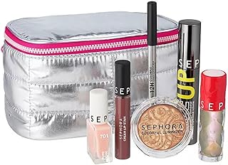 Favorites Moving Lights Collection Makeup Mania Set - 6 Full Size Must-Haves - Luminizer - Lip Stain - Eye Pencil - Mascara - Lip Plumper and Nail Polish