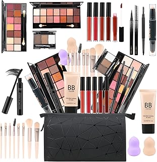 Sponsored Ad - All in One Makeup Gift Set for Women Full Kit for2x14-color eyeshadow palettes,5xlipgloss sets,mascara,eyeliner,eyebrowpowder,eyebrow pencil, foundation, highlighter stick etc