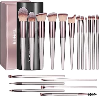 Makeup Brush Set 18 Pcs Premium Synthetic Foundation Powder Concealers Eye shadows Blush Makeup Brushes with black case