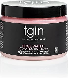 Sponsored Ad - tgin Rose Water Hydrating Hair Mask for Natural hair, with Rose Water and Acai Berries, Hydrating Conditioning Treatment for Dry Hair, 12 oz