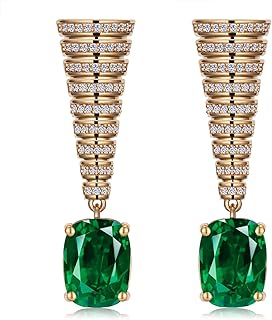 Sponsored Ad - Crystal dangle drop Earrings for Women Purple Blue Emerald Green Square Cubic Zirconia statement colorful dangle Earrings fashion jewelry gifts for Mom Wife