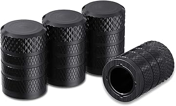 Sponsored Ad - Tire Valve Stem Caps, Black, 4 pcs/Pack, Anodized Aluminum Tire Valve Cap Set, Corrosion Resistant, Universal Stem Covers for Cars Trucks Motorcycles SUVs and Bikes