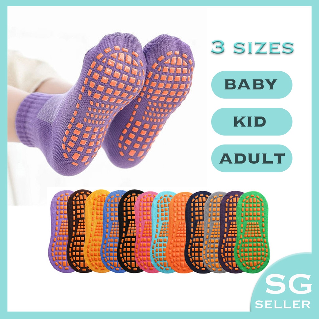 [SG Stock] Anti Slip Baby Socks/Kids Girl/Boy Children/Women/Men Ankle Sock/Breathable Sports Non-Slip Yoga socks