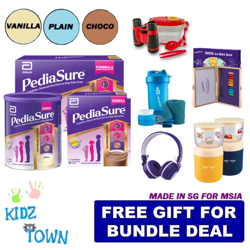 PEDIASURE 1.6Kg/ 1.8kg/ 3kg (1-10 years) - Vanilla/Plain/Chocolate