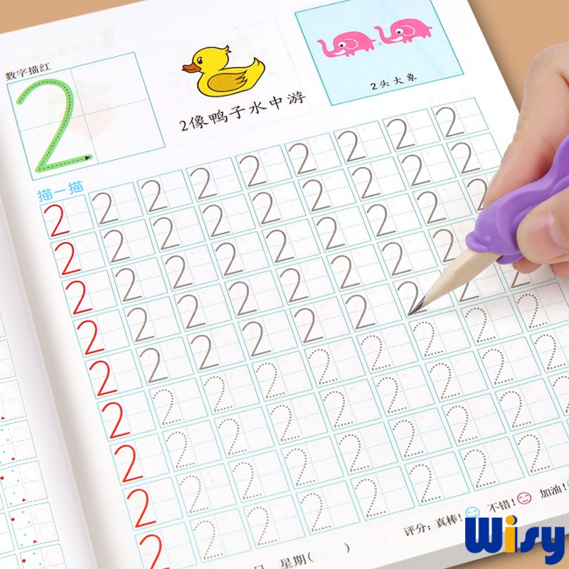 [SG stock] Kids tracing book number alphabet Chinese English Workbook Exercise Activity Books Preschool Children