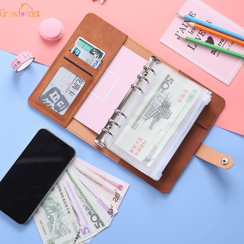 Budget Planner Cash Envelope Savings Money 6 Holes Binder Creative Loose-leaf Notebook for Financial Management