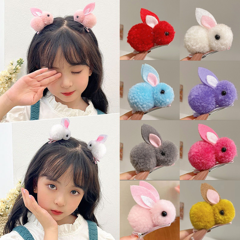 Three-dimensional Cute Plush Rabbit Children's Hair Clip Girl's Hair Accessories Gift Accessories