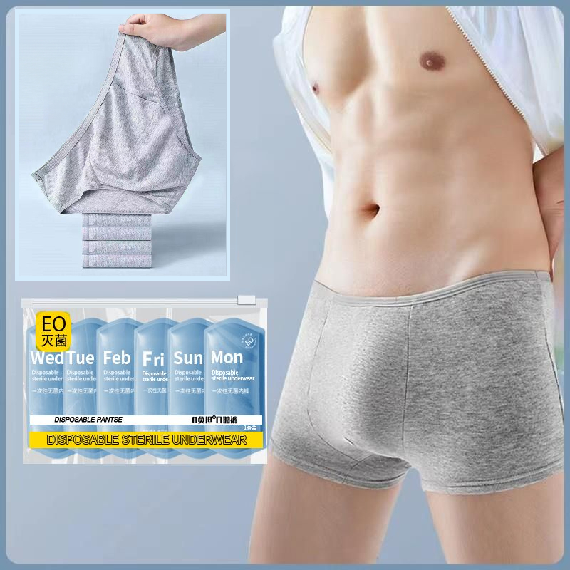 [SG stock]5-20PCS/disposable boxer briefs men boxer briefs men underwear man /Wash-Free/Pure cotton/EO sterilization